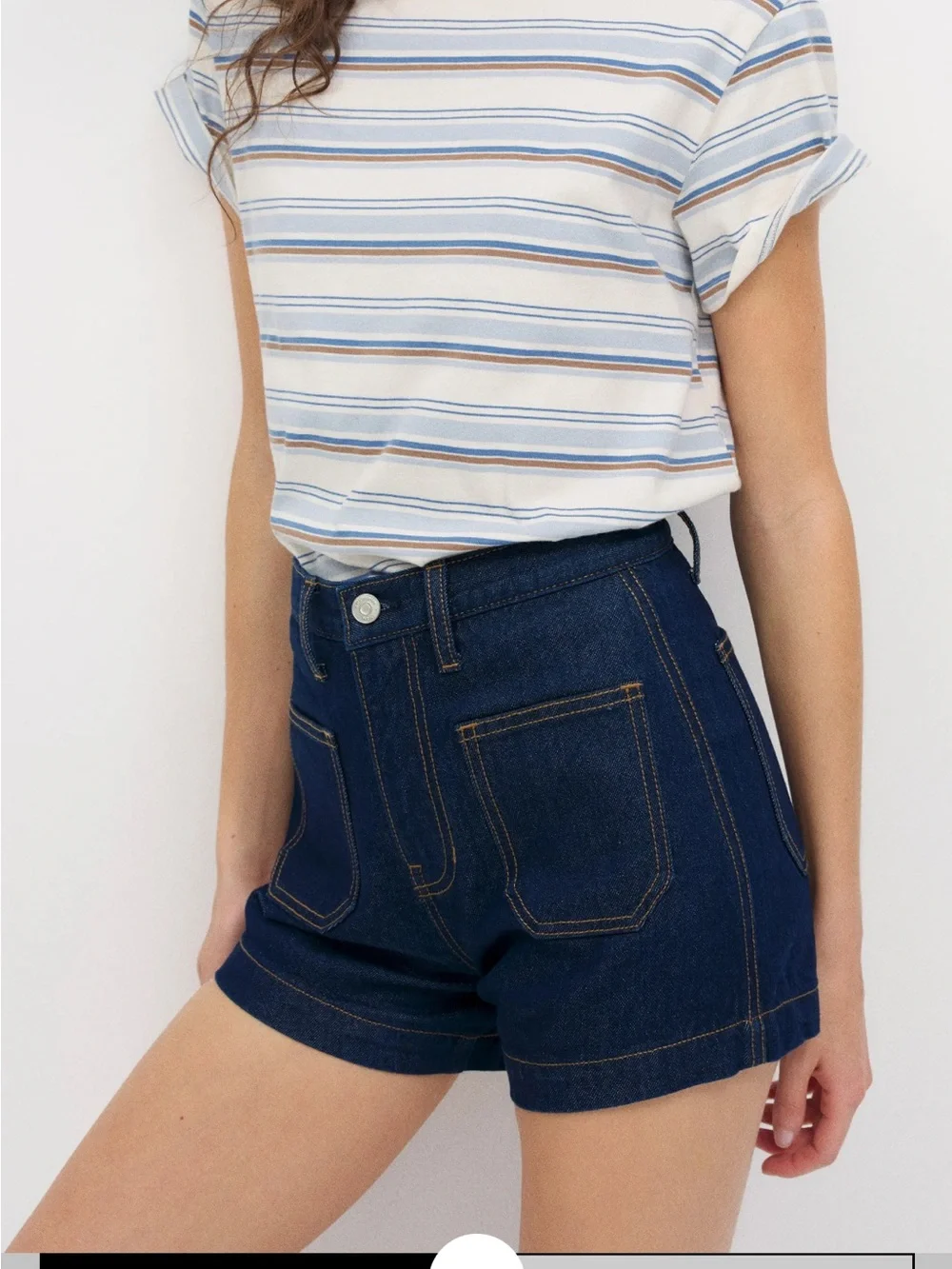 Reformation Alyssa Stretch High Rise 3.5” Jean Shorts in Seneca